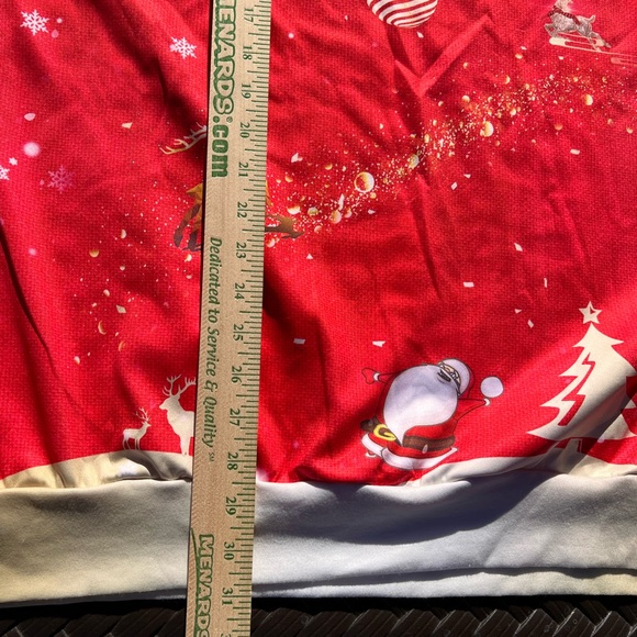 Christmas Reindeer Costume Long Sleeve Pullover Polyester Shirt Mens XXL Red - Picture 5 of 7